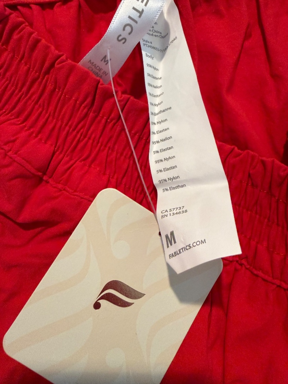 NWT Fabletics Relay Track Jogger Pants Red Size M Zip Ankle MSRP $89.95 - Picture 12 of 16